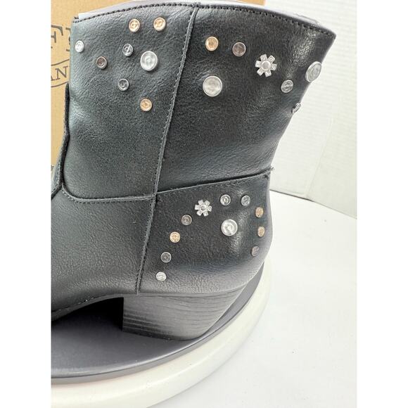 Frye And Co. Synclair Womens Size 6M Black Cowboy Ankle Boots Rhinestone Booties - Picture 2 of 12